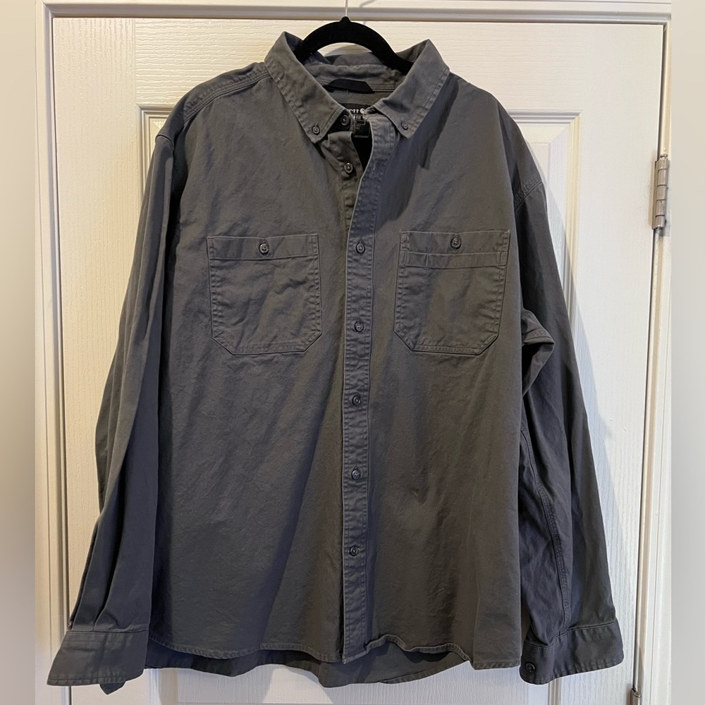 Carhartt long sleeve button up shirt relaxed fit XXL 2XL grey